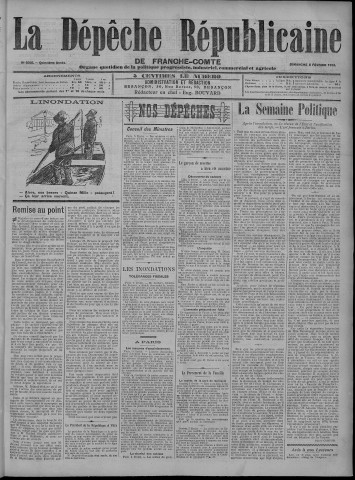 06/02/1910 - La Dépêche républicaine de Franche-Comté [Texte imprimé]