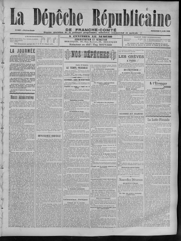 06/06/1906 - La Dépêche républicaine de Franche-Comté [Texte imprimé]