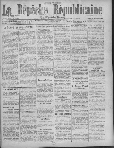 28/11/1927 - La Dépêche républicaine de Franche-Comté [Texte imprimé]
