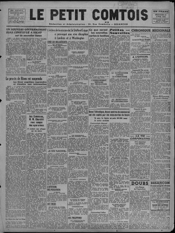 15/04/1942 - Le petit comtois [Texte imprimé] : journal républicain démocratique quotidien