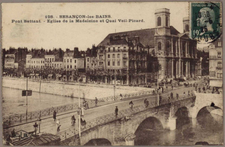 Pont Battant, église de la Madeleine et quai Veil-Picard.