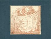 38 - Vue détaillée du Teatro dell'acqua et du belvédère de la villa Aldobrandini à Frascati , [Rome], [1761]