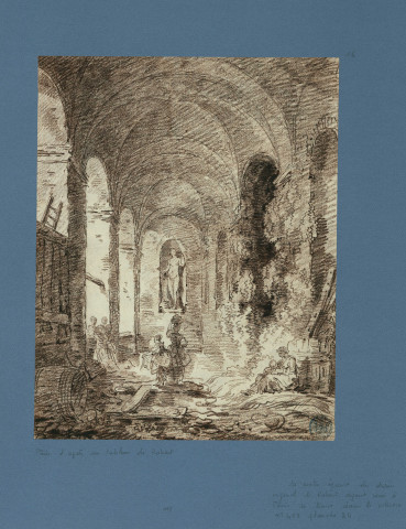 Fontaine couverte de la villa Conti à Frascati, d'après Hubert Robert / Pierre-Adrien Pâris , [Rome ?], [post 1761]