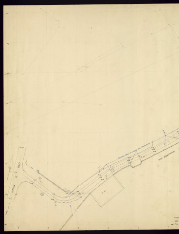 Plan topographique du projet d'alignement de la rue desservant le foyer départemental des Pupilles de l'État de Bellevue et la maison Maternelle "La Clairière".