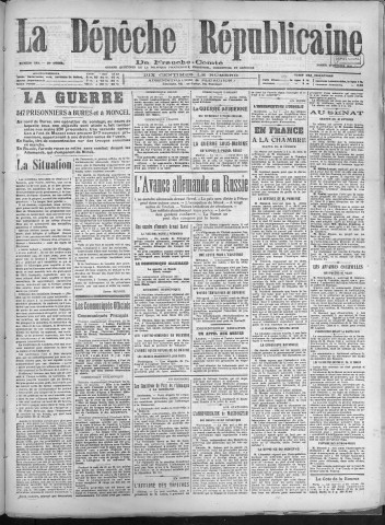 23/02/1918 - La Dépêche républicaine de Franche-Comté [Texte imprimé]