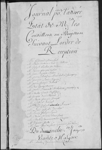Registre des délibérations municipales 1er janvier - 31 décembre 1741