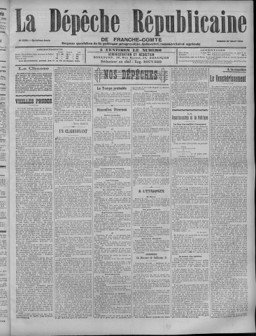 27/08/1910 - La Dépêche républicaine de Franche-Comté [Texte imprimé]