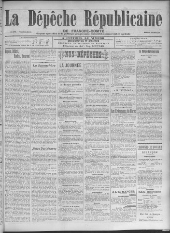 18/07/1908 - La Dépêche républicaine de Franche-Comté [Texte imprimé]