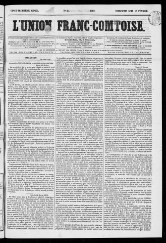 16/02/1868 - L'Union franc-comtoise [Texte imprimé]