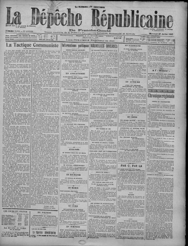 27/07/1927 - La Dépêche républicaine de Franche-Comté [Texte imprimé]