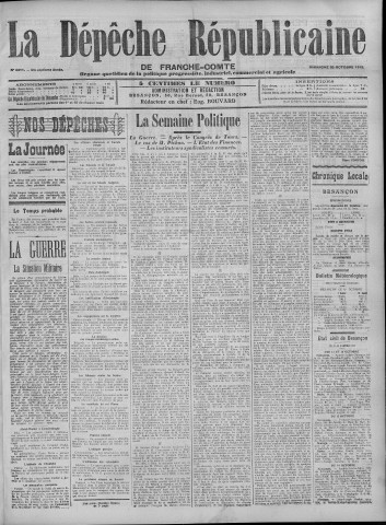 20/10/1912 - La Dépêche républicaine de Franche-Comté [Texte imprimé]