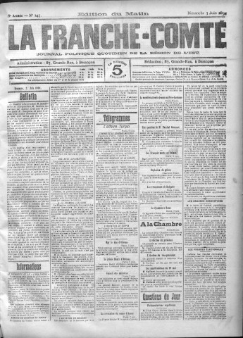 03/06/1894 - La Franche-Comté : journal politique de la région de l'Est