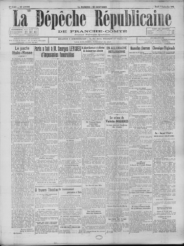 07/09/1933 - La Dépêche républicaine de Franche-Comté [Texte imprimé]