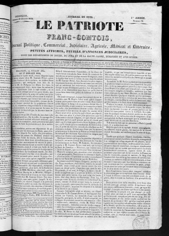 27/07/1832 - Le Patriote franc-comtois