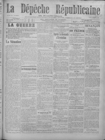 15/10/1918 - La Dépêche républicaine de Franche-Comté [Texte imprimé]