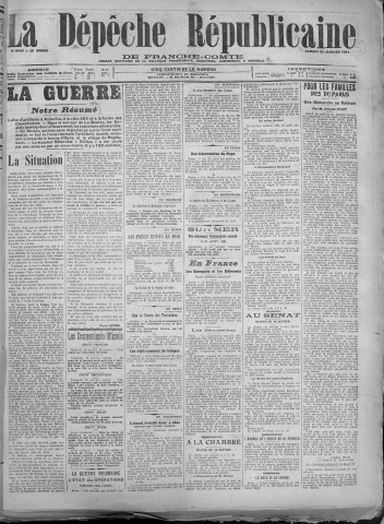 20/01/1917 - La Dépêche républicaine de Franche-Comté [Texte imprimé]