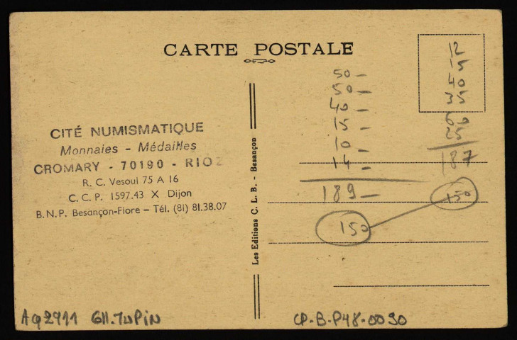 Besançon - Besançon-les-Bains - Fontaine et Avenue Carnot. [image fixe] , Besançon : Les Editions C. L. B. - Besançon), 1914/1930