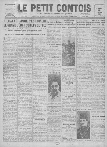 12/07/1929 - Le petit comtois [Texte imprimé] : journal républicain démocratique quotidien