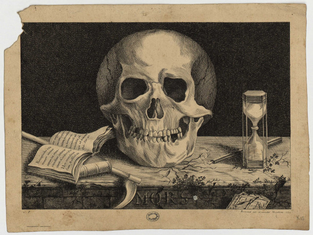 Composition sur la mort [image fixe] / C.P., Bertrand del. et excudit Vesontione. 1759. , 1759