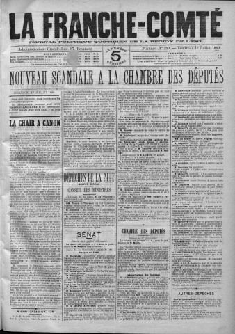 12/07/1889 - La Franche-Comté : journal politique de la région de l'Est