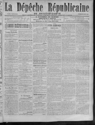 05/08/1906 - La Dépêche républicaine de Franche-Comté [Texte imprimé]
