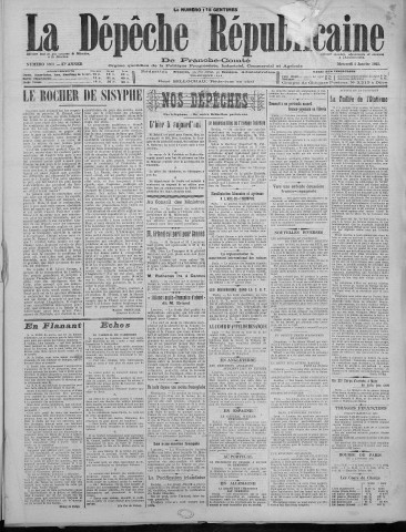 04/01/1922 - La Dépêche républicaine de Franche-Comté [Texte imprimé]