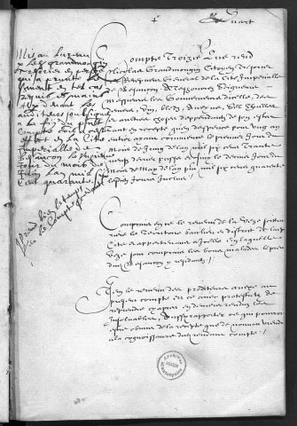 Comptes de la Ville de Besançon, recettes et dépenses, Compte de Nicolas Grandmougin (1er juin 1639 - 31 mai 1640)