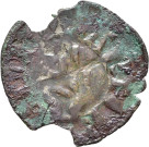 874.1.54 - pièce de monnaie ; tissu (fragment) ; denier estevenant