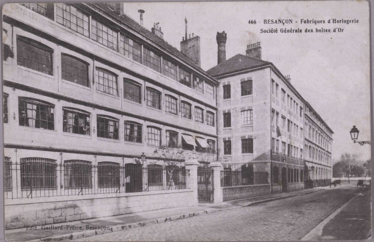 Besançon - Fabriques d'Horlogerie Sociéte Générale d'Or [image fixe] , Besançon : Edit. L. Gaillard-Prêtre - Besançon, 1912/1914