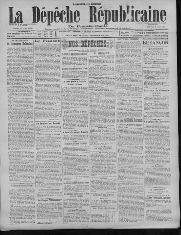 31/08/1921 - La Dépêche républicaine de Franche-Comté [Texte imprimé]
