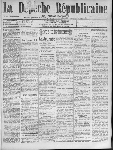 05/09/1913 - La Dépêche républicaine de Franche-Comté [Texte imprimé]