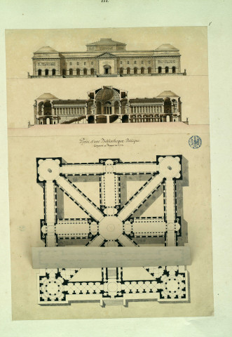Projet d'une bibliothèque publique / Pierre-Adrien Pâris , [S.l.] : [P.-A. Pâris], [1700-1800]