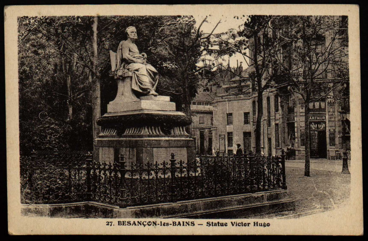 Besançon-les-Bains - Statue Victor Hugo [image fixe] , Besançon : Les Editions C. L. B., 1914-1930