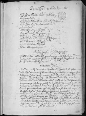 Registre des délibérations municipales 18 janvier 1674 - 8 septembre 1676