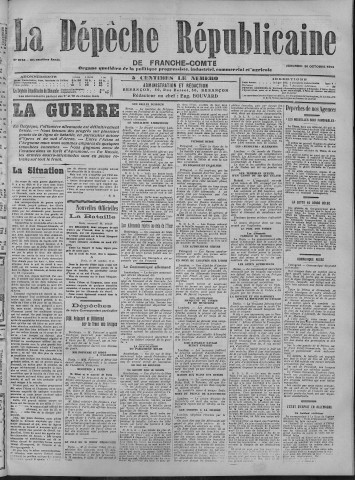 30/10/1914 - La Dépêche républicaine de Franche-Comté [Texte imprimé]