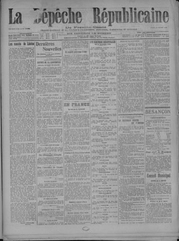 13/01/1920 - La Dépêche républicaine de Franche-Comté [Texte imprimé]