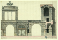 Détail de l'élévation restituée des "carceres" (remises de chars) du "Cirque de Caracalla" (villa de Maxence), à Rome / Pierre-Adrien Pâris , [S.l.] : [P.-A. Pâris], 1804