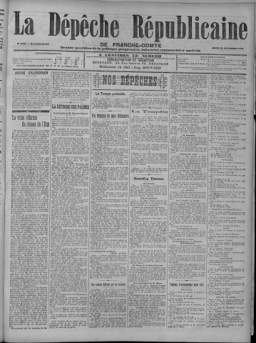 29/12/1910 - La Dépêche républicaine de Franche-Comté [Texte imprimé]