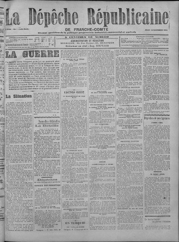 12/11/1914 - La Dépêche républicaine de Franche-Comté [Texte imprimé]