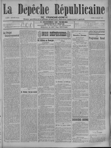 04/07/1910 - La Dépêche républicaine de Franche-Comté [Texte imprimé]