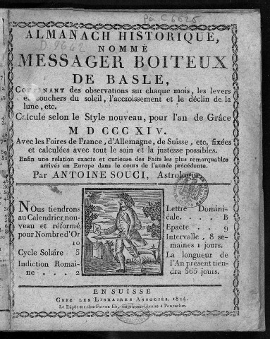 Le Véritable messager boiteux de Bâle en Suisse [Texte imprimé]