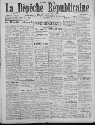 05/01/1922 - La Dépêche républicaine de Franche-Comté [Texte imprimé]