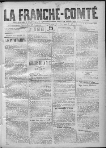 23/11/1889 - La Franche-Comté : journal politique de la région de l'Est