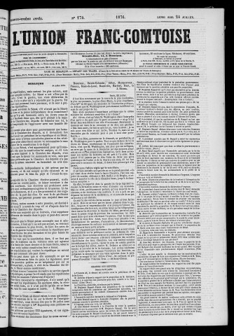 24/07/1876 - L'Union franc-comtoise [Texte imprimé]