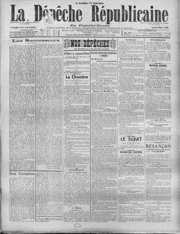 02/03/1925 - La Dépêche républicaine de Franche-Comté [Texte imprimé]