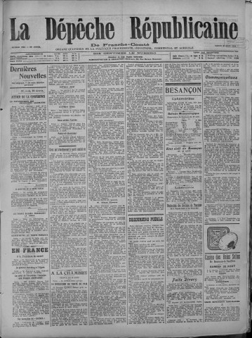 30/08/1919 - La Dépêche républicaine de Franche-Comté [Texte imprimé]