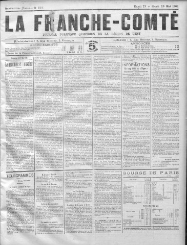 27/05/1901 - La Franche-Comté : journal politique de la région de l'Est
