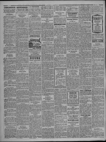 25/11/1941 - Le petit comtois [Texte imprimé] : journal républicain démocratique quotidien