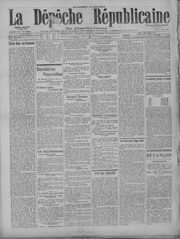 03/08/1920 - La Dépêche républicaine de Franche-Comté [Texte imprimé]