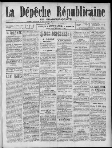 21/01/1905 - La Dépêche républicaine de Franche-Comté [Texte imprimé]
